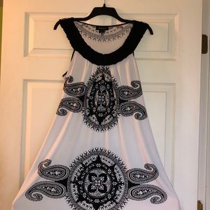 Black and Cream Patterned Dress